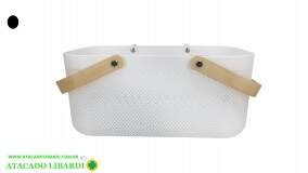 CESTA TELADA 38X24X17CM MULTIUSO C/ALCA MAD FJ91221