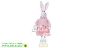 BONECO COELHO FEMEA EM PE 68CM C/BOLSA 84633001