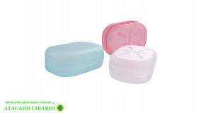 SABONETEIRA C/TAMPA PLAST 3PCS COLOR 190
