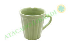 CANECA CERAM 120ML 7,5CM CANELADA VERDE 51512