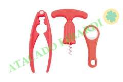 KIT 3PCS ABRIDOR LATA/SACA ROLHAS E ABRIDOR DE GARRAFA CZ601