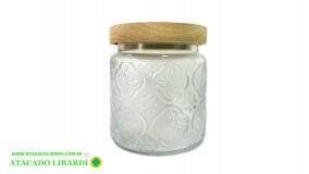 POTE VIDRO 11CM 500ML RED C/TAMPA BA26353