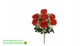 B ROSA BOTAO X12 VERMELHO 42CM 36829002