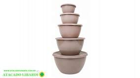 CONJ POTE PLAST 5PCS REDONDO COLOR 053