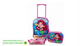 MOCHILA C/RODAS INF FEMININA C/ESTOJO E LANCHEIRA BPD33045