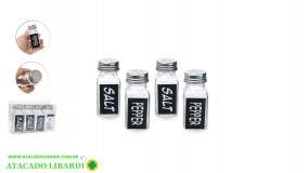 PORTA CONDIMENTO 4PCS 4X9CM VIDRO 41428