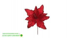 BICO PAPAGAIO AVELUDADO 22CM C/GLITTER VERMELHO 99495003