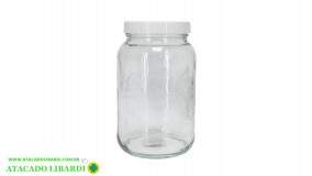 POTE VIDRO 13CM 600ML RED C/TAMPA PLAST 31FL