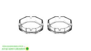 CONJ CINZEIRO 10X3CM 2UNI VIDRO  BM0626