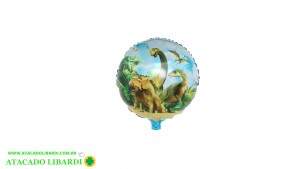 BALAO REDONDO DINOSSAOUROS FLORESTA 43X43CM C/1 UN PF10297