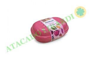 SABONETEIRA C/TAMPA PLAST ROSA 25684