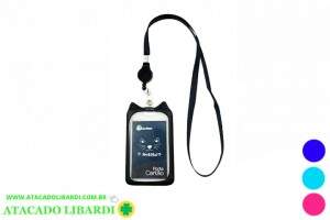 PORTA CARTAO CRACHA COM ALCA COLOR DV80483