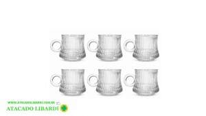 CONJ XICARAS 150ML 7CM 70ML VIDRO 6PCS GLS162