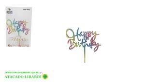 TOPO DE BOLO MAD HAPPY BIRTHDAY 16CM DEGRADE PF135730
