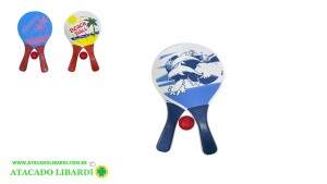 SOLAPA RAQUETE FRESCOBOL C/ BOLA 33X19CM MAD 3PCS SP62153A