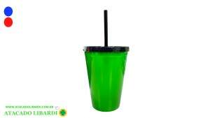 COPO PLAST 450ML C/CANUDO COLOR BA27008