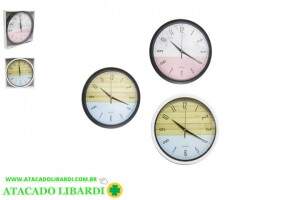 RELOGIO PAREDE 30CM PLAST RED PRETO CZ19494
