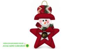 ENFEITE PELUCIA PENDENTE 12X17CM ESTRELA C/GUIZO WFH3074