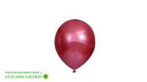 BALAO 9 JOY METALIZADO VERMELHO C/25UN METVERM
