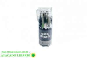 JOGO TALHERES 25PCS PRETO C/JARRA LT23226