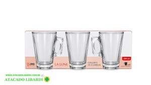 CONJ CANECA VIDRO 3PCS 255ML JG5037
