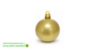 BOLA METALIZADA GLITTER  20CM DOURADO 61394DR