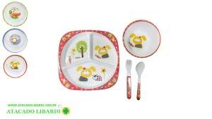 KIT PRATO E TALHER INFANTIL COLOR MJ70704
