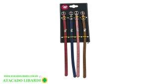 KIT COLEIRA 4PCS 14CM P/PET C/LACO COLOR BA30048