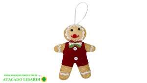 ENFEITE PENDENTE PELUCIA BISCOITO 11CMX15CM WF1728