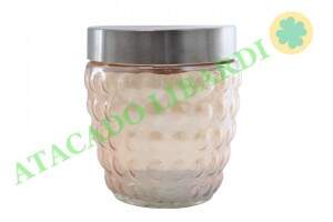 POTE VIDRO 11,5X13CM AMBAR C/TAMPA METAL VID01214