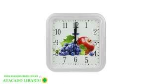 RELOGIO PAREDE 24CM QUAD FRUTAS BRANCO 119049E 141