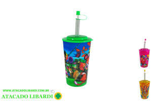 COPO PLAST 14CM C/CANUDO INF 3D HW57158
