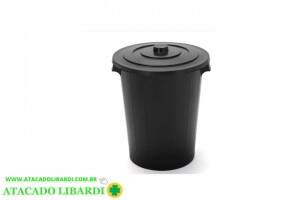 LIXEIRA PLAST 60L 56X47CM PRETO 242