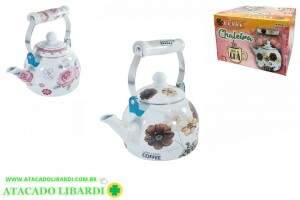 CHALEIRA ESMALTADA 1,5L FLORES SORT RJF2010