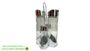 GALHETEIRO 4PCS VIDRO C/SUPORTE RJ7508