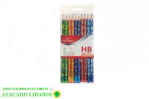 LAPIS GRAFITE 10UNI C/BORRACHA COLOR WPD00014