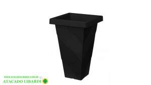 VASO 2,5L QUADRADO P PRETO 353