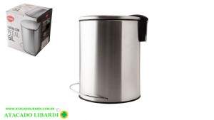 LIXEIRA PEDAL 5L INOX C/CESTO REMOVIVEL CK6193
