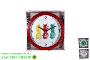 RELOGIO PAREDE 25CM RED PRATA COLOR PDA02034