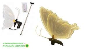 ENFEITE ILUMINADO BORBOLETA LED 30CM BQ MOVIMENTO NTN56553