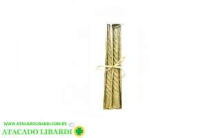 VELA TORCIDA 20CM C/BRILHO 2UNI DOURADO DTC13052