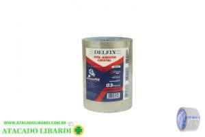FITA ADESIVA 45MMX30M CRISTAL 3UNI 185