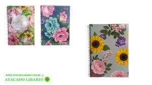 CADERNO UNIVERSITARIO 1MT/80F CD ESPIRAL FLORAL 1617