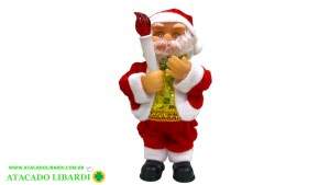 BONECO PAPAI NOEL 17CM  SOM E LUZ RJ40496