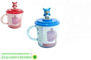 COPO PLAST 270ML C/TAMPA INFANTIL COLOR 8011