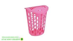 CESTO 40L TELADO 56X45CM PLAST ROSA 1090