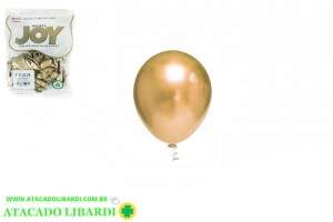 BALAO 9 JOY CROMADO OURO C/25UN MET02