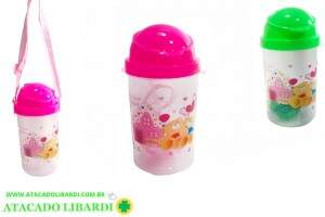 GARRAFA INFANTIL PLAST 450ML C/CANUDO COLOR AIH1452