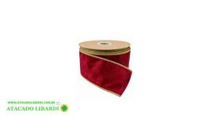 FITA ARAMADA 6,3CM X 914CM DUPLA FACE VERMELHO/DOURADO HH2554