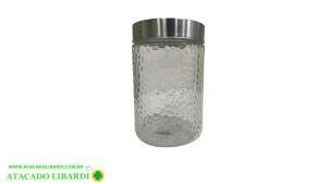 POTE VIDRO 11X16,5CM C/TAMPA INOX BA32692